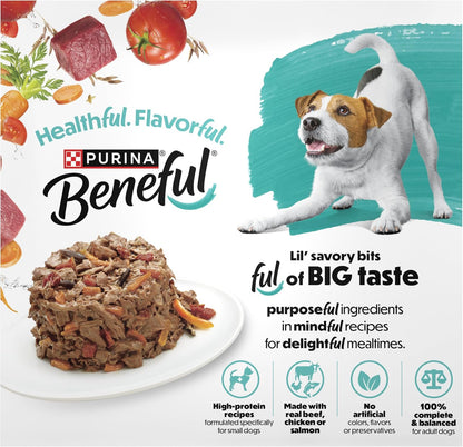 Beneful Purina Small Breed Wet Dog Food Variety Pack, IncrediBites With Real Beef, Chicken and Salmon - (Pack of 30) 3 Oz. Cans