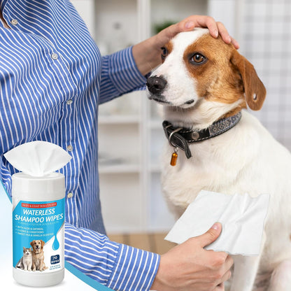3 Pcs 210 Count Waterless Shampoo Wipes for Dogs Cats 5.91 x 5.12 Inches Dry Pet Bath Cleaning Wipes Safe Disposable for Puppy Cat Cleaning Fur, Deodorizing, Grooming, Sweet Pea Vanilla