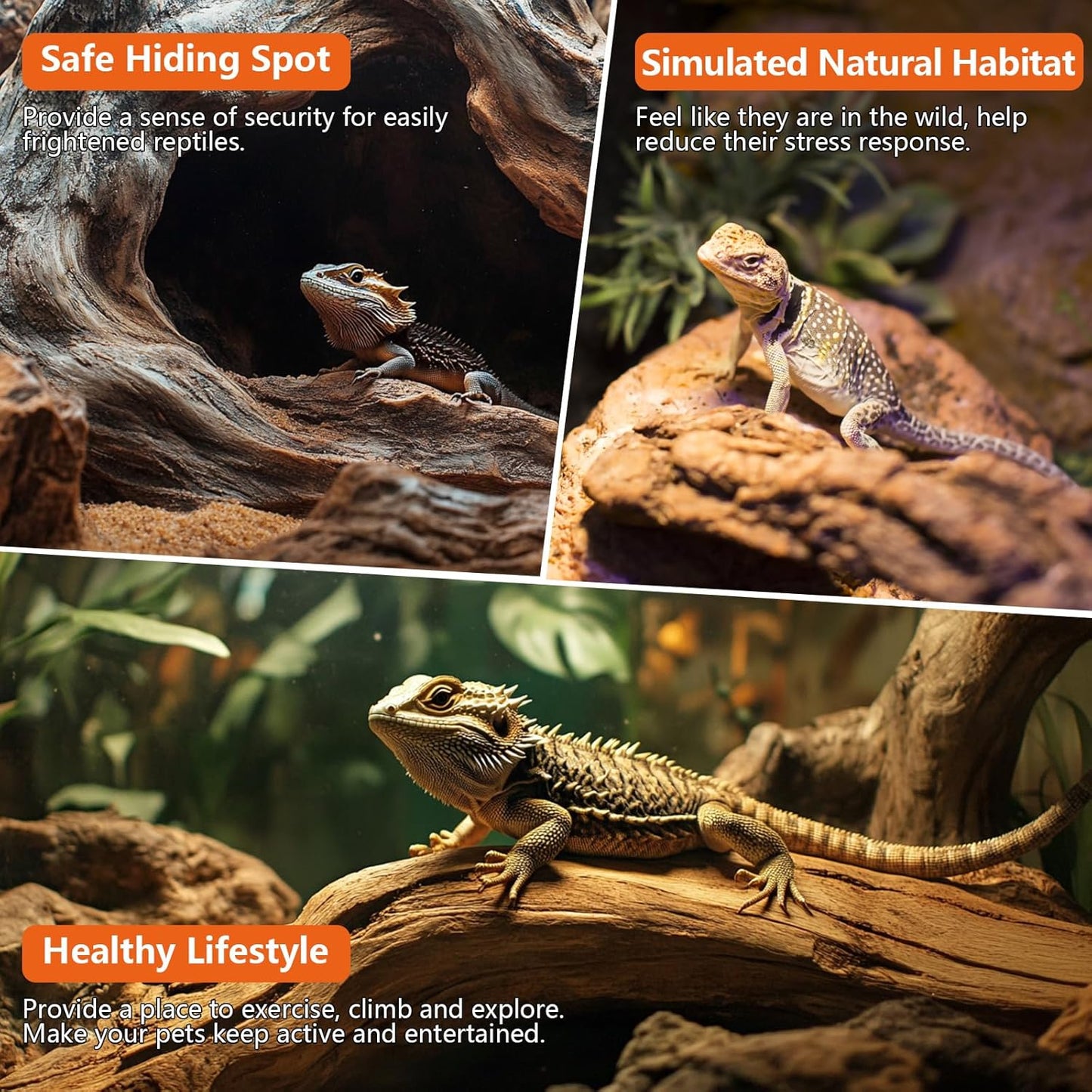 Driftwood for Aquarium Drift Wood for Fishtank: Aquarium Driftwood Freshwater Reptile Wood Reptile Log Snake Climbing Accessories Terrarium Decor for Leopard Gecko Small Snake Fish Tank