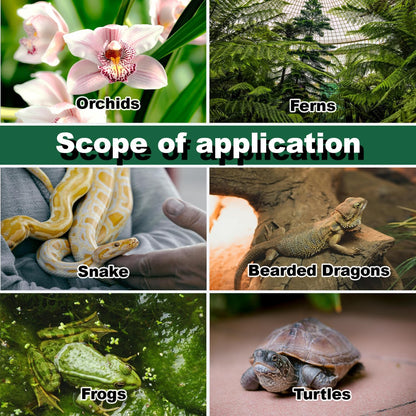 4L Reptile Humidifier Fogger with Extended Hose - Adjustable & Quiet Fogger/Mister for Chameleon, Bearded Dragon, Amphibians - Large Capacity(White)