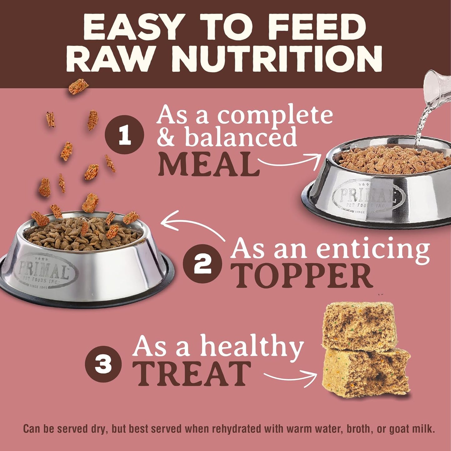 Primal Freeze Dried Raw Dog Food Nuggets, Turkey & Sardine Complete & Balanced Meal, Also Use as Topper or Treat, Premium, Healthy, Grain Free, High Protein Raw Dog Food, 30 oz