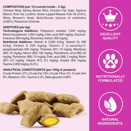 15 in 1 Cat Multivitamin Cruchy & Creamy Chews, Cat Treats for Immune + Digestive, Skin & Coat, Heart & Brain, Energy & Vitality Support, Vitamin for Cats with Omega 3 & Prebiotics(30 Day Supply)