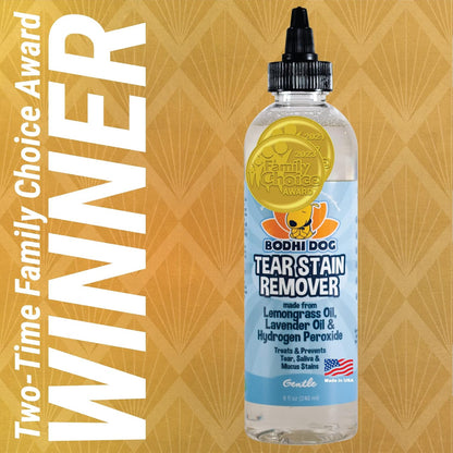 Bodhi Dog Tear Stain Remover - Removes Tears, Saliva & Mucus Stains from Dogs & Cats - Gentle, Natural Solution for Sensitive Fur & Coats, Alcohol-Free, Made in USA (8 Fl Oz)