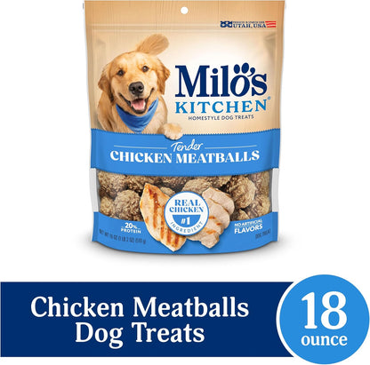 Milo's Kitchen Chicken Meatballs Dog Treats, 18-Ounce