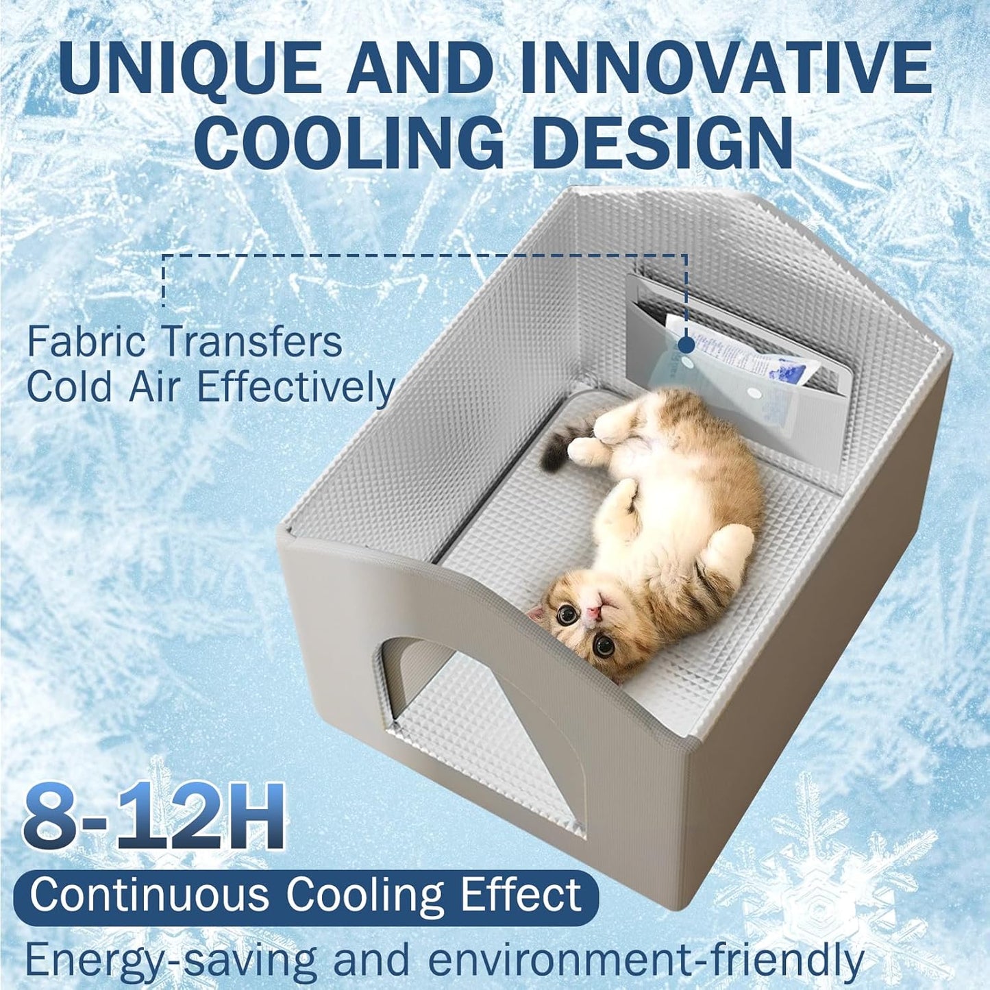 Sturdy Cooling Outdoor Cat House, Weatherproof & Insulated Cat House for Outdoor/Indoor Cats, Waterproof Feral Cat House for Summer, Outside Feral Cat Shelter for Stray Barn, Easy Assembly