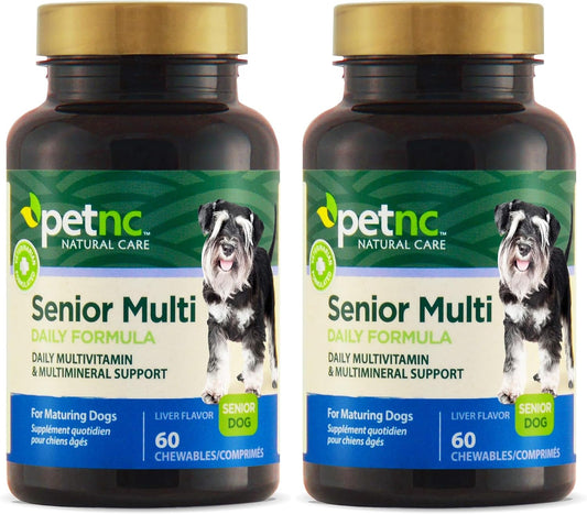 PetNC Natural Care Senior Multi Chewables for Dogs, 60 Count (Pack of 2)