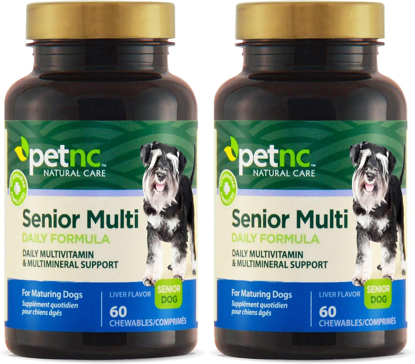 PetNC Natural Care Senior Multi Chewables for Dogs, 60 Count (Pack of 2)