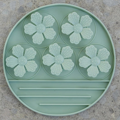 Hide & Seek Slow Feeder - Sage Green - Dog & Pet, Meal & Treat Feeding Accessory, Fits in Most 8" Bowls, Suction Base, Food-Grade Silicone