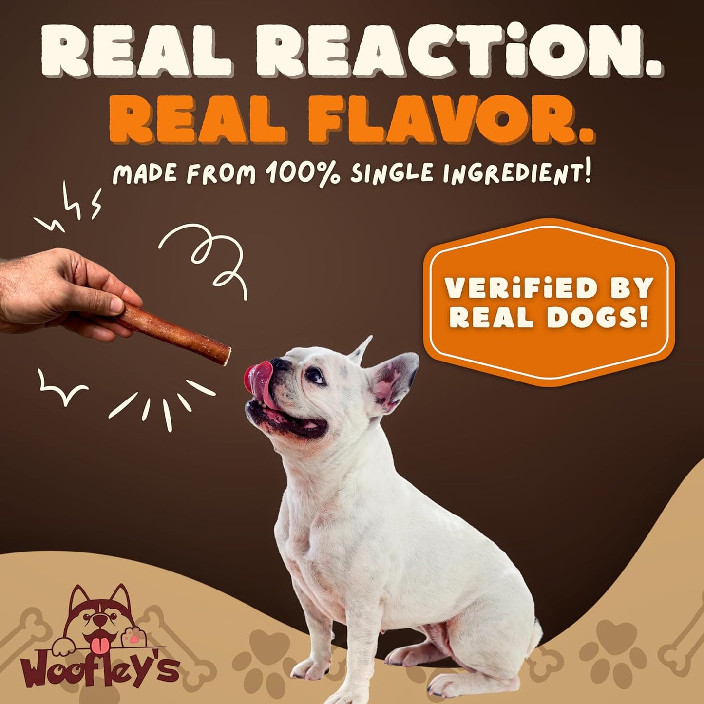 Woofley's 4-5" Bulk Regular Bully Sticks - (20 Count) - Bully Sticks for Dogs - Long Lasting Bully Stick Dog Chews