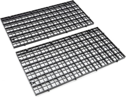 ALEGI Aquarium Plastic Grid Divider Tray Egg Crate,Grid Isolate Board Divider Fish Tank Bottom Black Filter Tray (Black 2 Pcs S)