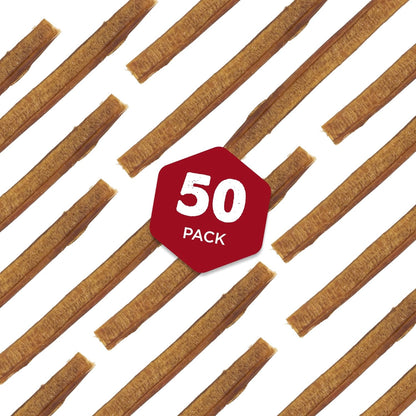 Best Bully Sticks 6 Inch Bully Sticks for Dogs - 50 Count (Pack of 1) - Natural, Easily Digestible, 100% Grass-Fed Beef, Grain and Rawhide Free