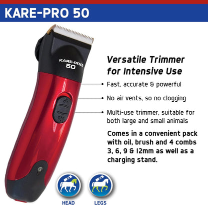 Liveryman Kare-Pro Horse & Pet Clipper & Trimmer – Titanium Coated Steel Blades Kare-Pro 50