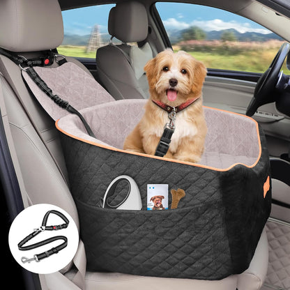 COCASES Dog Car Seats for Small Medium Dogs, Dog Booster Car Seat, Detachable and Washable Carseat Pet Bed with Seatbelt for Puppy Pets Under 35lbs Road Trip