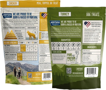 Chicken Dog Food and Turkey Dog Treat Adventure Fuel Bundle - 16 oz Freeze-Dried Raw Food with Single Ingredient Training Snacks