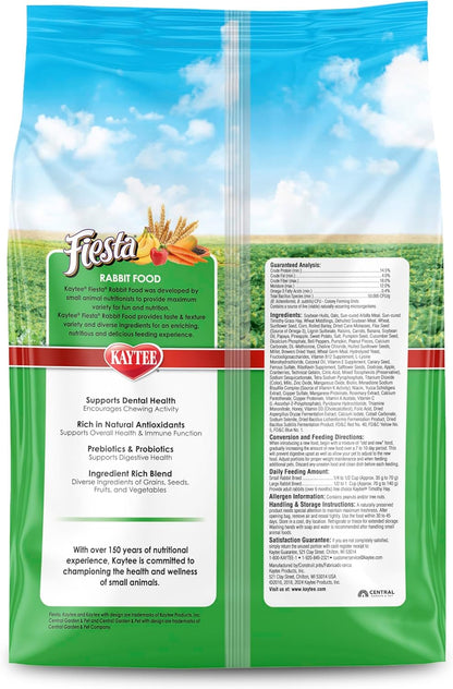 Kaytee Fiesta Rabbit Food, Nutritious and Fun Blend, Supports Dental Health and Digestion, 6.5 pounds