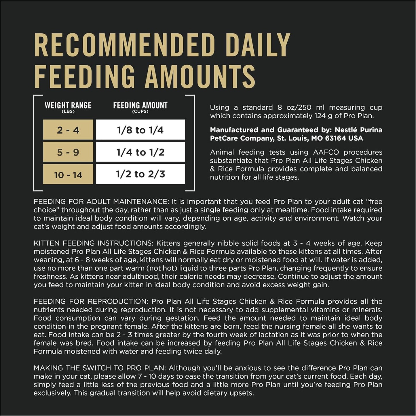 Purina Pro Plan All Life Stages High Protein Cat Food Chicken and Rice Dry Kibble 3.2 Pound (Pack of 1)