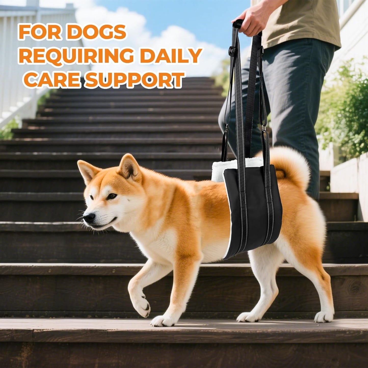 Dog Lift Harness, Adjustable Comfortable Dog Sling with Handle for Large Dog Knee Brace for Torn ACL Hind Leg, Weak Rear Legs, Helps Senior, Injured, Disabled,S