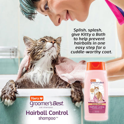 Hartz Groomer's Best Cat Shampoo, Extra Gentle Hairball Control, 15 Ounces