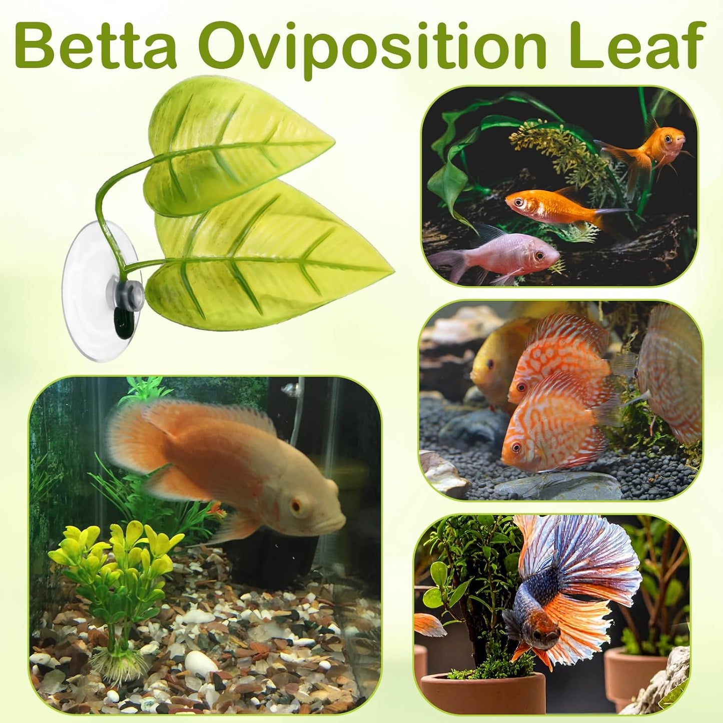 4 Pack Betta Fish Leaf Hammock, Soft Silicone Aquarium Decor, Simulates The Natural Habitat of Betta Fish for Betta Resting Breeding Hiding Playing, Fish Tank Ornaments