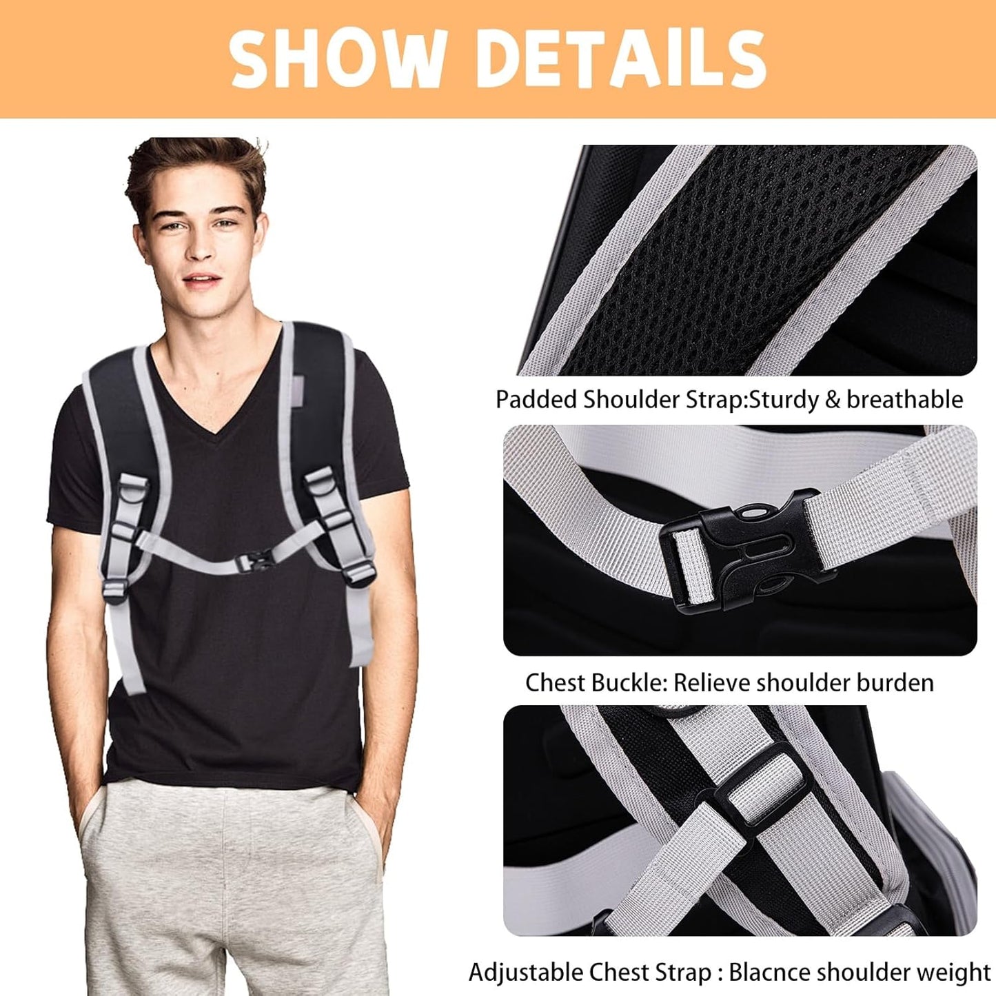 Pet Carrier Travel Cat Backpack Soft Dog Carrier for Small Dogs and Medium Cat, for Puppy Kitten Bunny up to 15lbs, Cat Carrying Backpack Collapsible (Black)