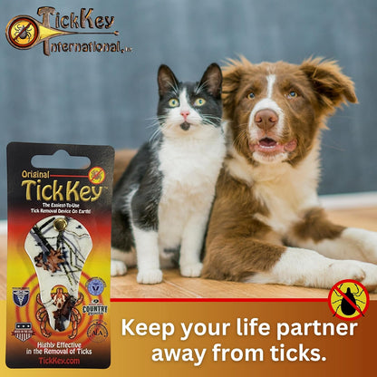 The Original Tick Key - Tick Detaching Device - Portable, Safe and Highly Effective Tick Detaching Tool (Country Roots Snow)