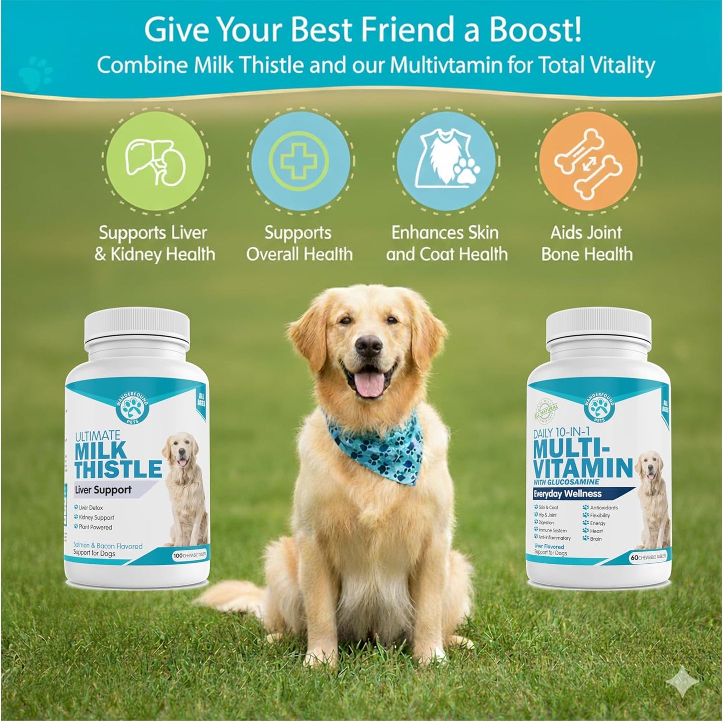 Milk Thistle + Multivitamin for Dogs Bundle