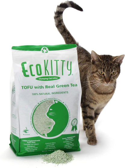 EcoKitty Clumping Cat Litter, Green Tea Tofu