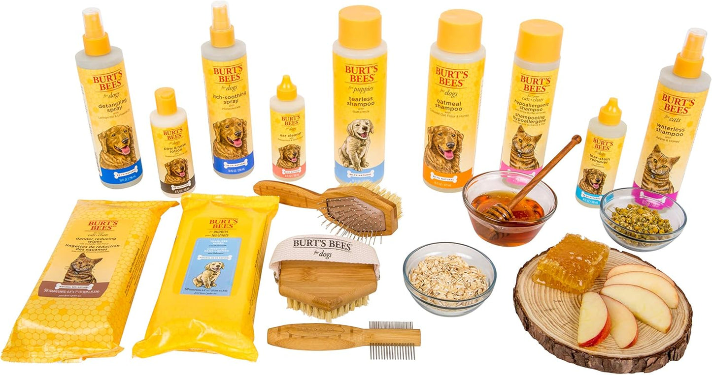 Burt's Bees for Pets Cat Dander Remover Wipes with Colloidal Oat Flour - Pet Dander Remover Cat Wipes for Allergy Relief, Dry Skin Relief for Cats and Kittens, 50 Count