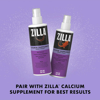 Zilla Vitamin Supplement Food Spray, with Carotene, Spray-on Multivitamin Supplement for Reptiles