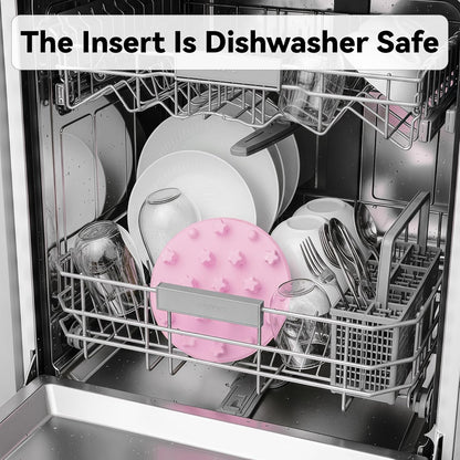 Slow Feeder Insert for Cat Dog Bowls, Anti-Choking Silicone with Strong Suction Cups, Fits Most Cat Bowls, Ideal for Puppy Small Medium Breeds (Pink)