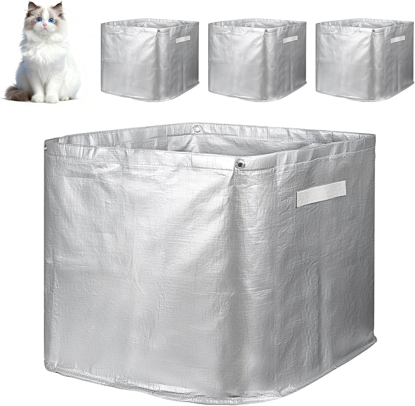 4 Pack Top-Entry Liners Compatible with Modkat XL Litter Box, Reusable Litter Box Liner Type C with Carrying Handles, Waterproof & Scratch-Resistant Liner for Cat Litter Box