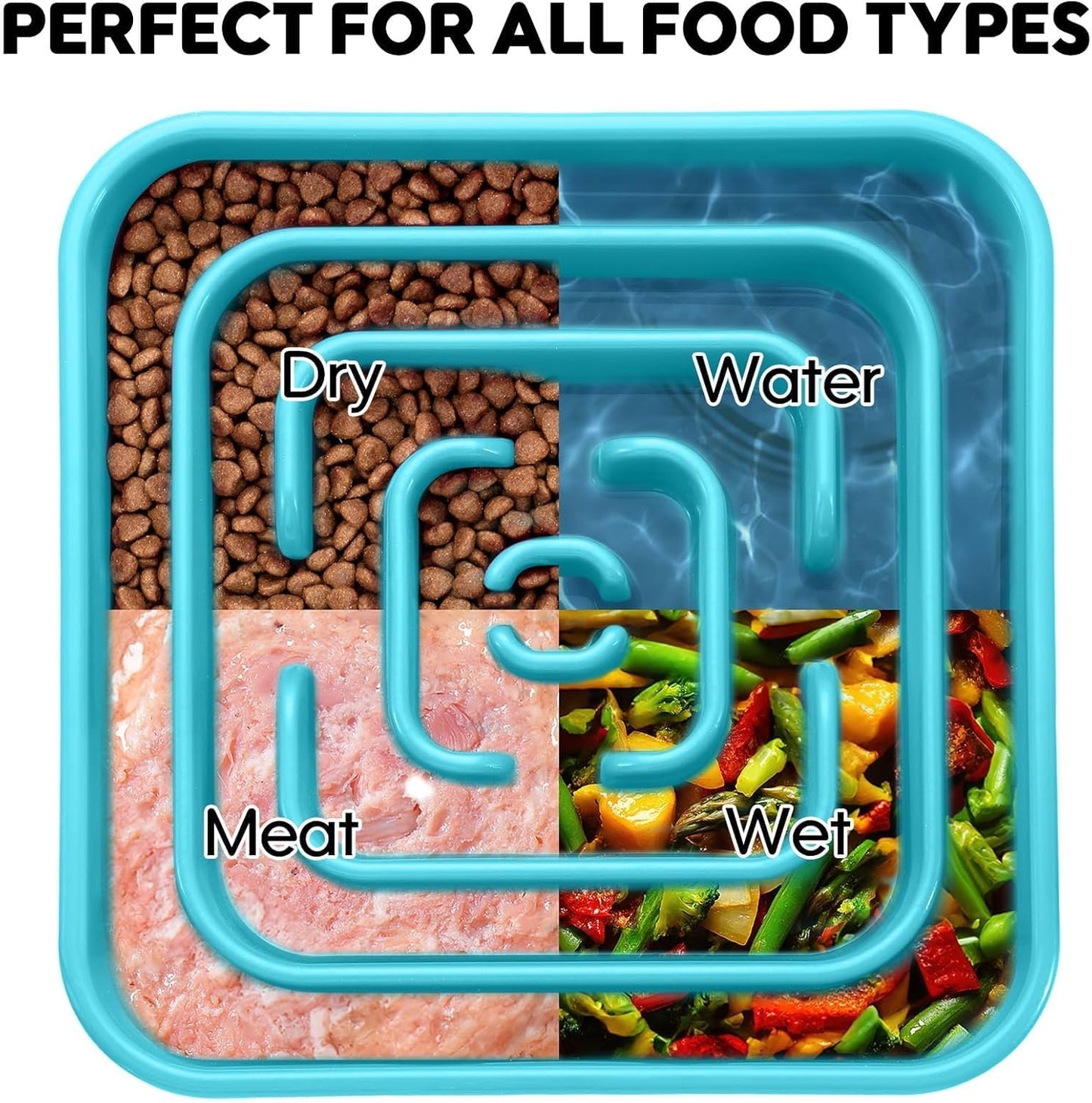 TOBYTO Slow Feeder Dog Bowls for Large Medium Breed, Anti-Choking Pet Slow Feeding Food Bowl, Non Slip Maze Puzzle Dog Feeder Bowl Prevent Bloating,Blue