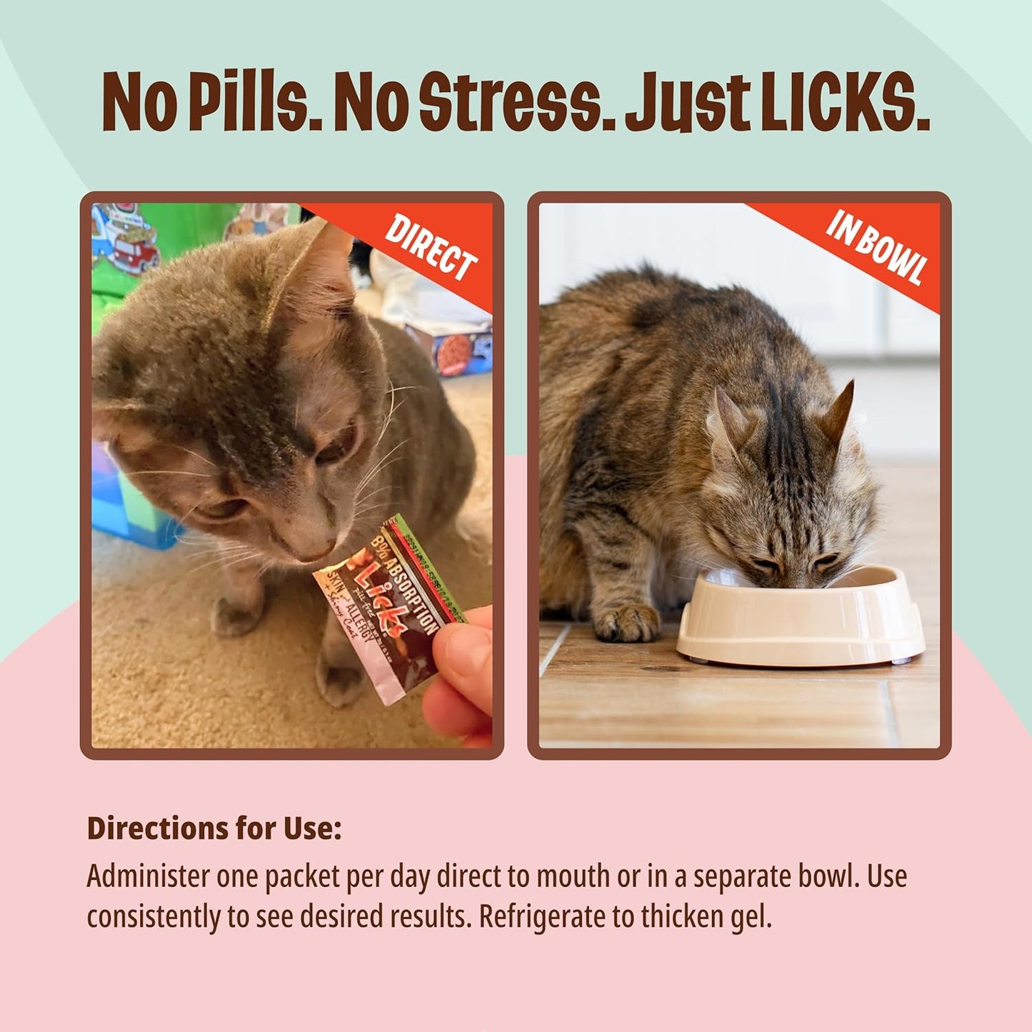Licks - Cat Allergy - Cat Skin and Allergy - LiquiPaks - 30 Use
