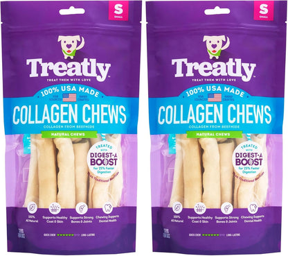 USA Collagen Chip Rolls Assorted Dog Chew Treats - Natural Flavor, 10oz/2 Pack