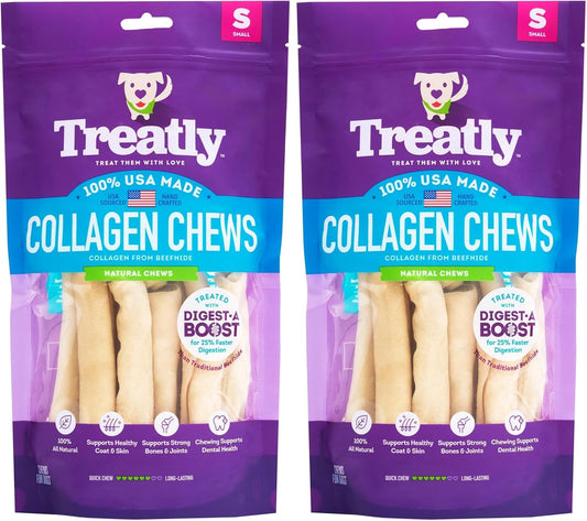 USA Collagen Chip Rolls Assorted Dog Chew Treats - Natural Flavor, 10oz/2 Pack