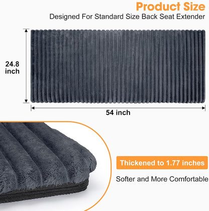 FURTIME Backseat Pet Bed Mat, Non-Slip Dog Bed for Car Back Seat, Washable Travel Pet Mat with Removable Cover, Dog Seat Covers Protector Fit for Backseat Extenders and Trucks SUVs, 54"x 24.8", Grey