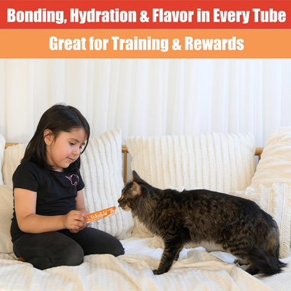 Fieldcrest Farms Lickable Creamy Cat Treats – 50ct Variety Pack – 4 Savory Flavors (Chicken, Tuna, Duck, Salmon) with Taurine – Smooth, Tasty Cat Treat Tubes – Serve by Hand, Dish, or as a Topper