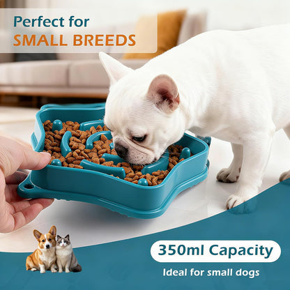 Pet Slow Feeder Bowl for Small Dogs, Puzzle Feeder for Petite Dogs, Anti-Choking, Slow Eating, 350ML Capacity, BPA-Free, Small Size