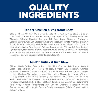 Hill's Science Diet Sensitive Stomach & Skin, Adult 1-6, Stomach & Skin Sensitivity Support, Wet Dog Food, Variety Pack: Chicken, Turkey Stew, 12.5 oz Can, Case of 12
