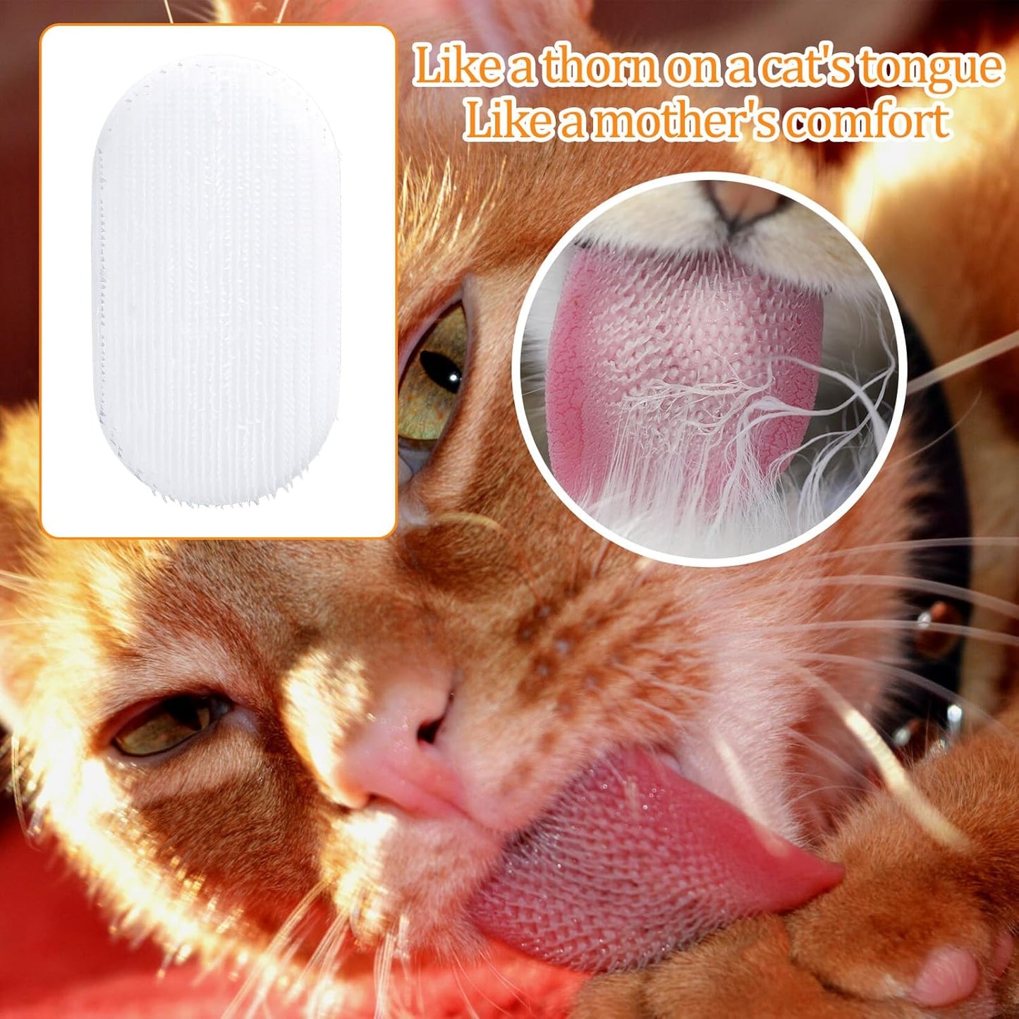 Gentle Cat Tongue Brushes Soft Cat Brush Comfortable Serrations Brushes Scratch-Free Removes Hair Mat Loose Fur Mimicking Maternal Lick Soothing Massage for Cats Enhancing Intimacy