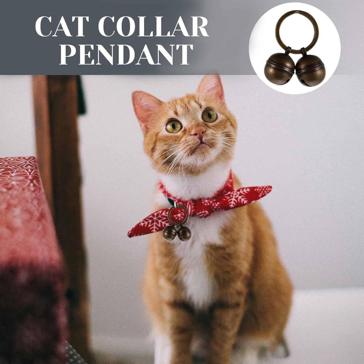 TOYANDONA Pet Collar Bells Loud Copper Dog Training Bell with 30Mm Split Ring for Dogs and Cats DIY Pet Accessories