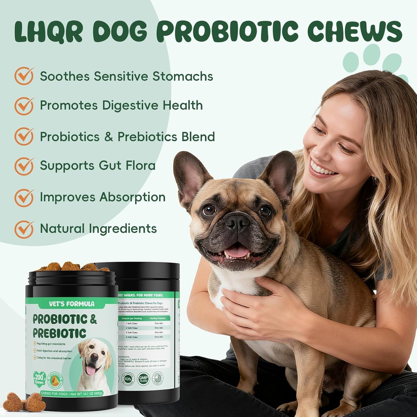 200 PCS Probiotics for Dogs - Digestive Enzymes & Prebiotics for Gut Health, Probiotic Dog Chews Diarrhea Relief & Gas Treatment, Pumpkin Formula for Sensitive Stomachs & Itchy Skin Support
