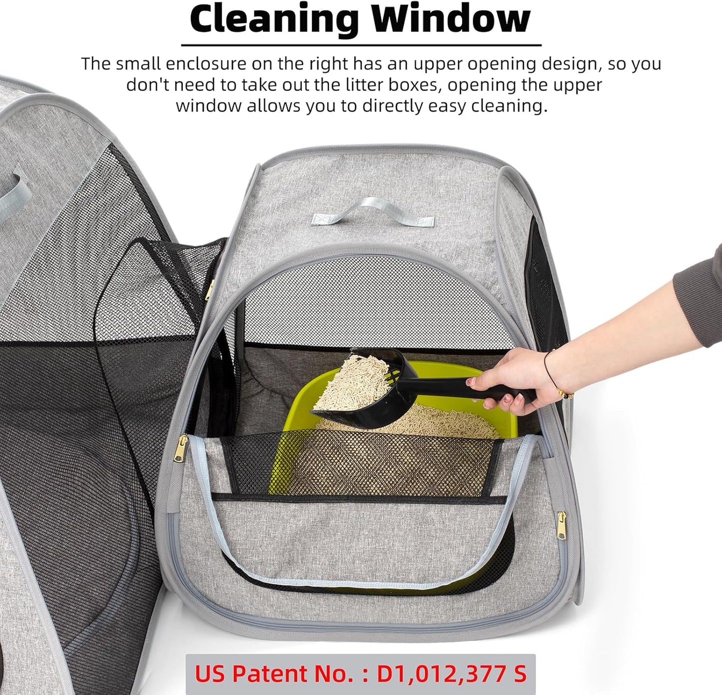 Tenrai Portable Cat Playpen, Trapezoidal Design for Better Standing, Foldable Pet Tent for Indoor and Outdoor Use of Kitten and Puppy, Dog Play Enclosure, Cat Houses & Condos