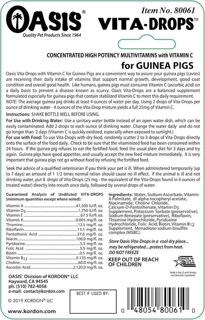 OASIS # 80061 Guinea Pig Vita Drop, 2-Ounce