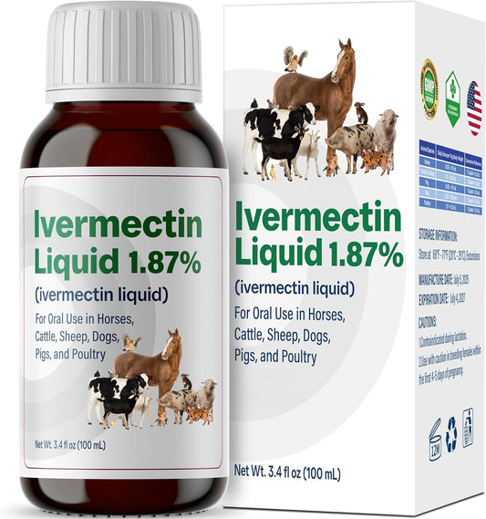 Dewormer for Horse, Poultry & More, Ivermectin for All Wormers, Tapeworms, Roundworms & Hookworms