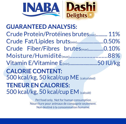 INABA Dashi Delights for Cats, Shredded Chicken with Bonito Flake Broth, 2.5 Ounce Cup, 12 Cups Total, Tuna Variety