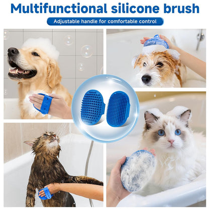 Pet Steam Brush for Dog & Cat shower bath brush Grooming Comb with Spray, Defur Tool, Water-Free Shampoo, Bath Gloves,Bath Brush, Tooth & Ear Brush, Towel (11PCS)