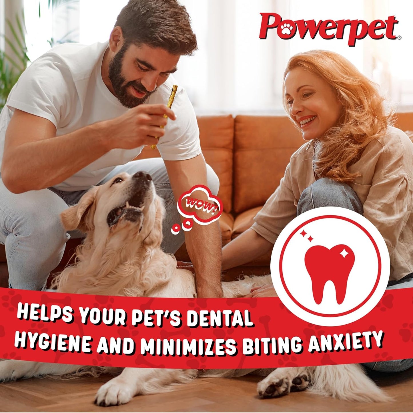 Powerpet Beef Collagen Sticks Soft Dog Chew - 100% Natural & Highly Digestible, High Protein, Low Fat, Rawhide-Free for Hip & Joint and Skin & Coat, Healthy Treats - Bully Sprinkled Flavor, Pack of 10