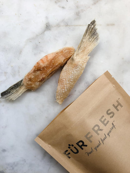 Freeze-Dried NZ King Salmon Pieces (Salmon Bellies) Healthy Dog & Cat Treats - Single Ingredient, No Artificial Colours, Additives, or Preservatives 2.29oz (65g) Bag