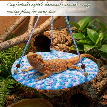 Bearded Dragon Hammock, Reptile Hammock Tank Accessories Bearded Dragon Tank Accessories Small Lizard Cage Bed Hanging Hammocks for Chameleon Birds Rats Gecko Iguana